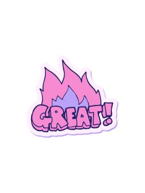 Büyük bir çizgi film sembolünün çıkartmasının hareketli canlandırması