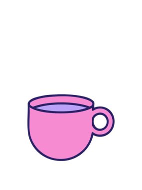 Bir fincan kahve karikatürünün animasyonunu genişletiyor.