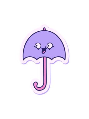 Çizgi film şemsiyesi çıkartmasının hareketli animasyonu