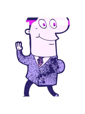 Çizgi film işadamının işe yürüme animasyonunu çalıştır.