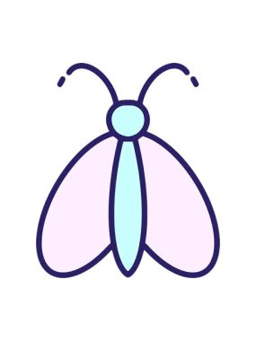 Kelebeğin basit bir çiziminin basınçlı animasyonu