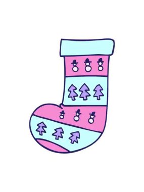 Yılbaşı çorabının titreyen animasyonu.