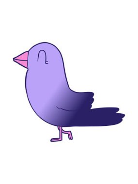 parlak renkli bir kuşun çizgi filminin hareketli animasyonu