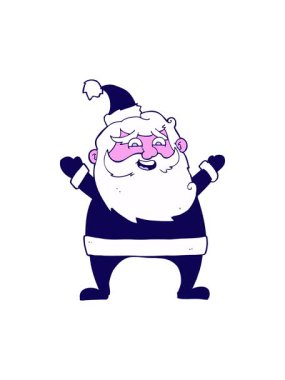 Neşeli Noel Baba çizgi filminin neon ışık efekti animasyonu