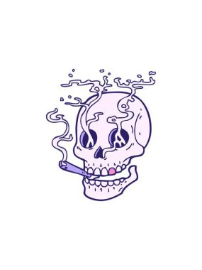 Bir kafatasının geleneksel ookült tarzında dövmenin yıldız patlaması etkisi animasyonu