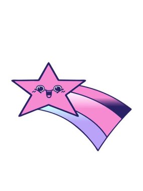 Kayan bir gökkuşağı yıldızının hareketli animasyonu