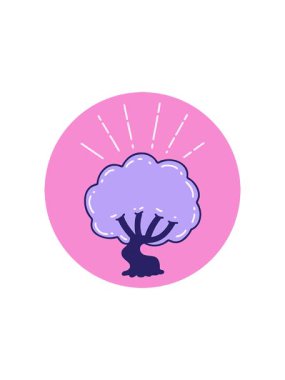 Dövme stili ağacın radyoaktif ışıldayan animasyonu