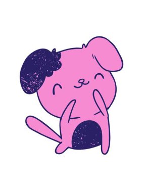 Tatlı bir köpeğin desenli çizgi film çiziminin hareketli animasyonunu oynat.