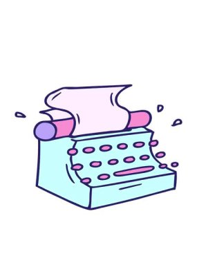 eski moda daktilonun el çizimi çizgi film karalamalarının hareketli animasyonu