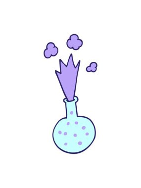 Patlayıcı bir kimyasalın karikatürünü salla ve durdur.