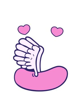 dönen kalp animasyonu el çizimi karikatür tarzı uçan sosis.