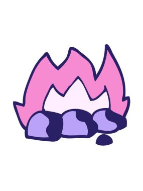 El çizimi çizgi film yanan kömürlerin hareketli animasyonunu oynat