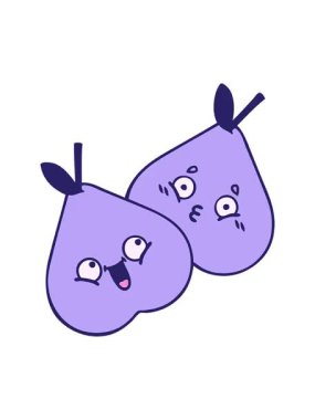 Yeşil armut çiziminin sevimli karikatürünün efekt canlandırması