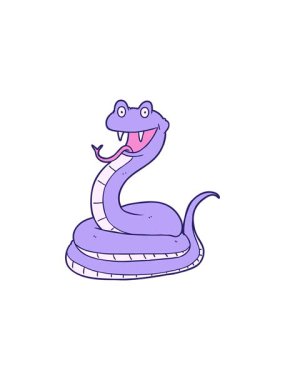 Mutlu çizgi film yılanının bölünme etkisi.