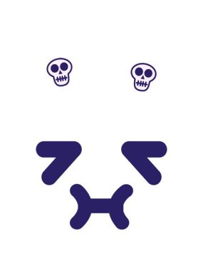 Mide bulandırıcı yüz simgesinin dönen kafatasları animasyonu