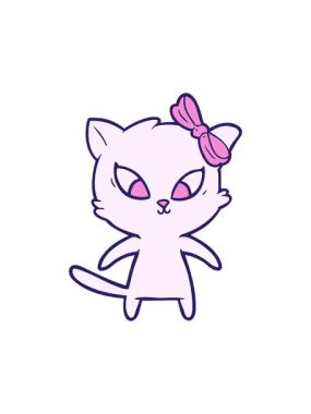 Bir çizgi film kedisinin eğlenceli bir çiziminin titreyen hareketli canlandırması