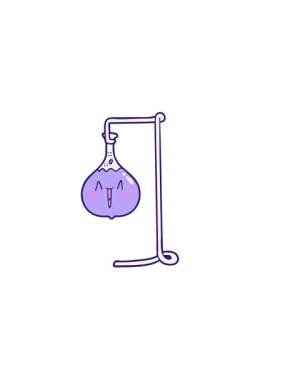 Mutlu çizgi film bilim deneyinin yatay titreşimli animasyonu