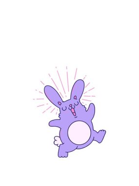 Geleneksel dövme stili hareketli zıplayan tavşan animasyonu