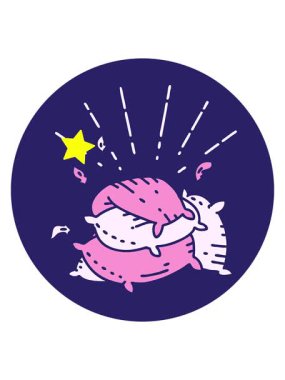 Parlayan yıldızlar, dövme stili yastık yığınının animasyonunu etkiler.