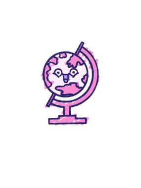 Globe Chalk Çizim Tasarımı 'nın yükseliş ve yüzen animasyonu