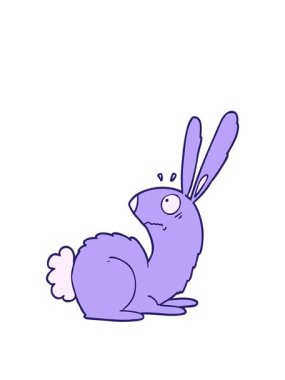 Çizgi filmin animasyonunu genişletiyorum ürkmüş tavşan.