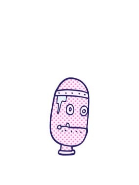 Çizgi film çizgi robotik kafasının zıplama hareketi