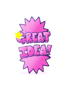 Parlayan yıldızlar serbest çizim çiziminin animasyonunu etkiler. Harika fikir sembolü.