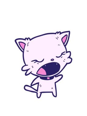 Tatlı çizgi film kedilerinin konuşmalarının animasyonunu büyütüyorum.