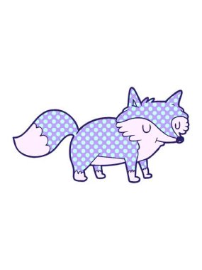 bir tilki çizgi filminin efekt animasyonunu renklendir