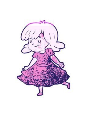 Çizgi filmdeki mutlu kızın animasyonunu aç.