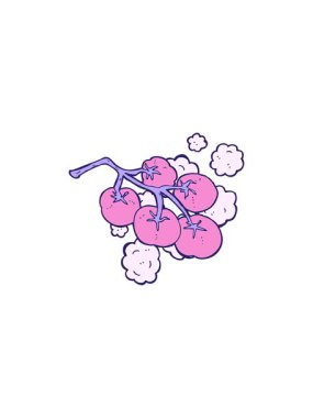 Yeşil domateslerin asma illüstrasyonu üzerindeki bölünme etkisi