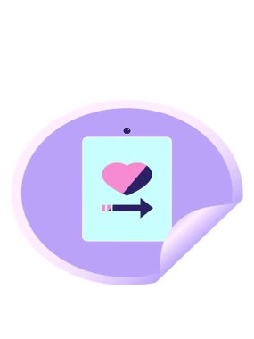 cep telefonu grafik vektör illüstrasyon dairesel etiketindeki flört uygulamasının hareketli canlandırması