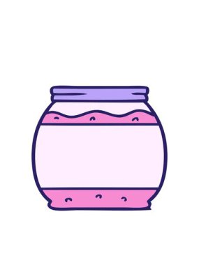 Çilek reçelinin el çiziminin hareketli animasyonu