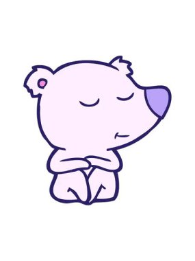 Mutlu kutup ayısı çizgi filminin animasyonunu renklendir