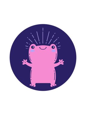 Dövme stili mutlu kurbağanın hareketli animasyonu