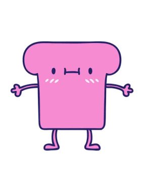 Mutlu bir dilim ekmeğin titreyen hareketli karikatürü.