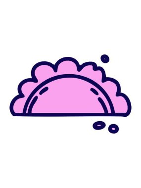 geleneksel kızarmış Brezilya Fogazza hamur işi çiziminin neon ışığı animasyonu