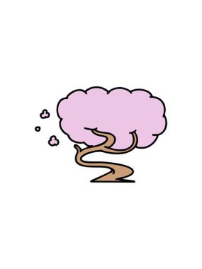 Japon kiraz ağacının çiçek açmasının yıldız patlaması etkisi animasyonu