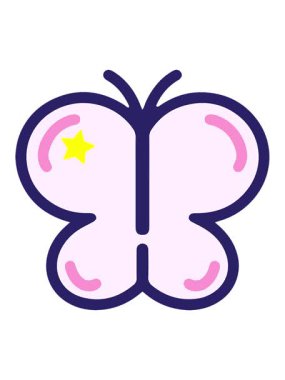 Parlayan yıldızlar basit ama sevimli kelebek çiziminin animasyonunu etkiler.