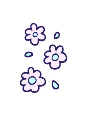 el çizimi karalama tarzı çiçek başlıklarının animasyonunu bob ve duraklat