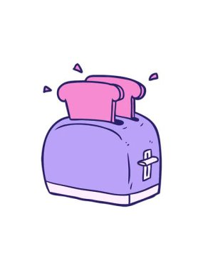 Ekmek kızartan ekmek kızartma makinesinin dönen hareketi.