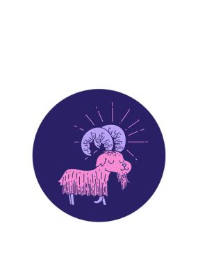 Dövme stili neşeli keçi ikonunun yükselişi ve yüzdürülmesi