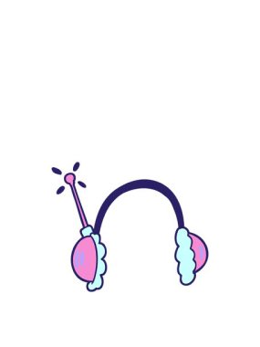 Çizgi film kulaklıklarının hareketli animasyonu