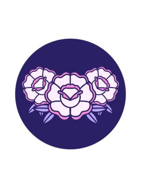 Bir buket çiçeğin ikonik dövme şeklindeki görüntüsü dikkat çekici.