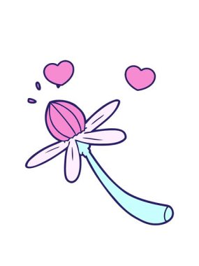 dönen kalpler eğlenceli çiçek çizimlerinin animasyonu