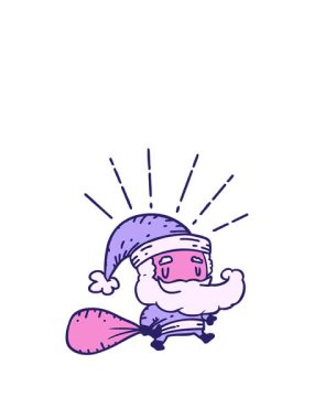 Dövme stili Noel Baba karakterinin animasyonunu çuval ile genişletiyorum.