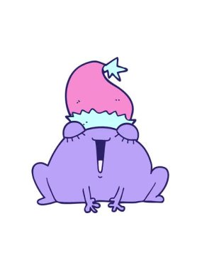 Noel kurbağası çizgi filminin titreşimli animasyonu