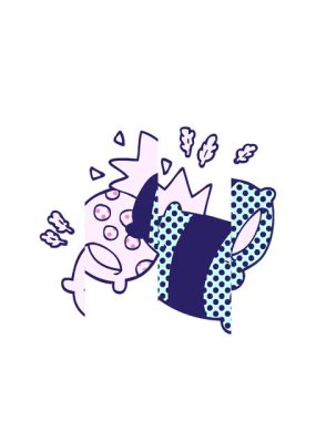 Karikatür karalama yastıklarının bölünen hareketi