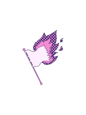 Yanan bayrağın radyoaktif ışıldayan animasyonu