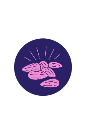 Dövme stili bademlerin hareket simgesinin sıçrama animasyonu